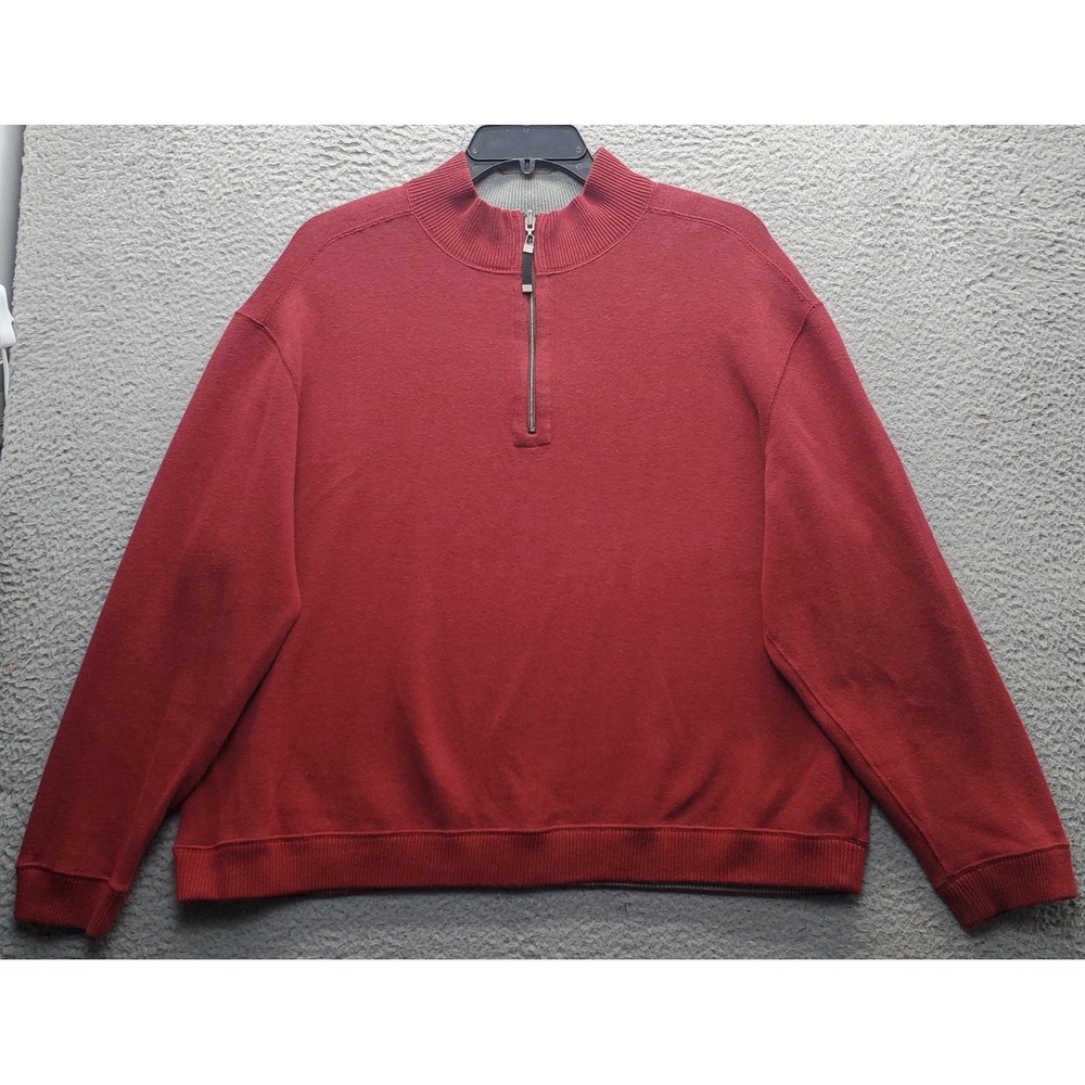 Bahama Bay Club Reversible Sweater Mens 2X Multi Soft Knit Quarter Zip Pullover